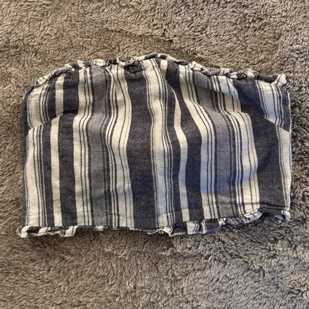 Striped Crop Top with Back Tie